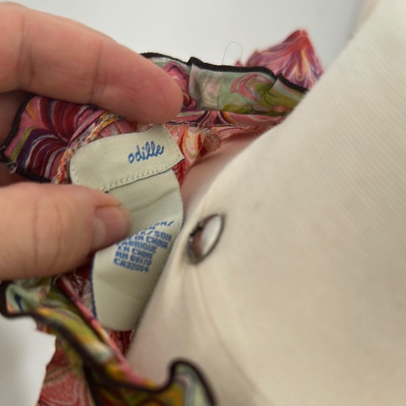 Floral Ruffle Sleeveless Top - Multicolor silk cotton blend - Picture 5 of 8